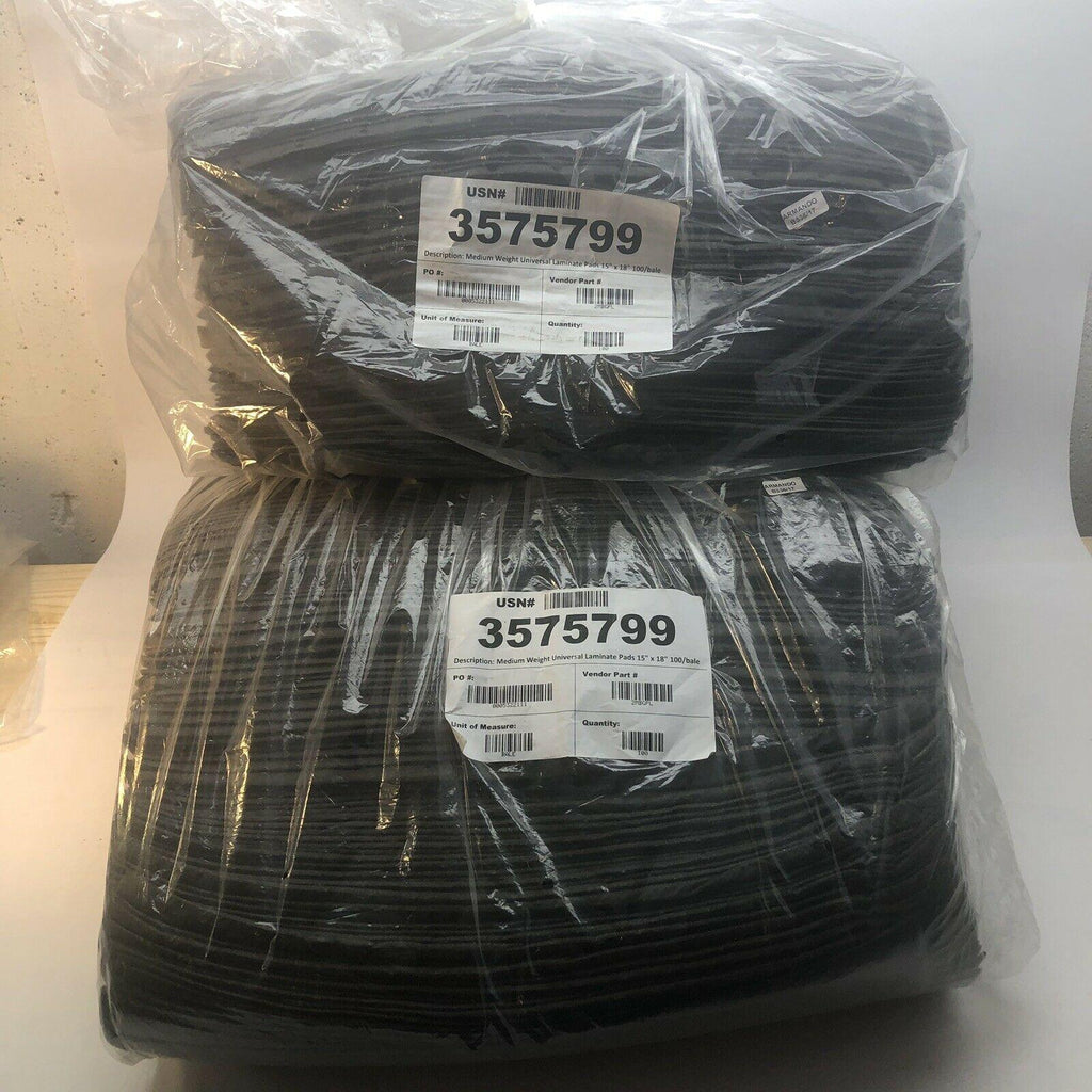 LOTS OF 2 100/BARE MEDIUM WEIGHT UNIVERSAL LAMINATE PADS 15" X 18"  MELT BLOWN