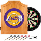NBA Los Angeles Lakers Wood Finish Dart Cabinet Set