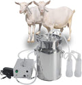xiuli milking machine for goats cows, pulsation vacuum pump milker, milking supplies w/stainless steel bucket, portable suction machine for jerseys, nigerian dwarfs, nubian mix