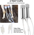xiuli milking machine for goats cows, pulsation vacuum pump milker, milking supplies w/stainless steel bucket, portable suction machine for jerseys, nigerian dwarfs, nubian mix