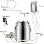 xiuli milking machine for goats cows, pulsation vacuum pump milker, milking supplies w/stainless steel bucket, portable suction machine for jerseys, nigerian dwarfs, nubian mix