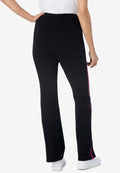 stretch cotton side-stripe bootcut pant