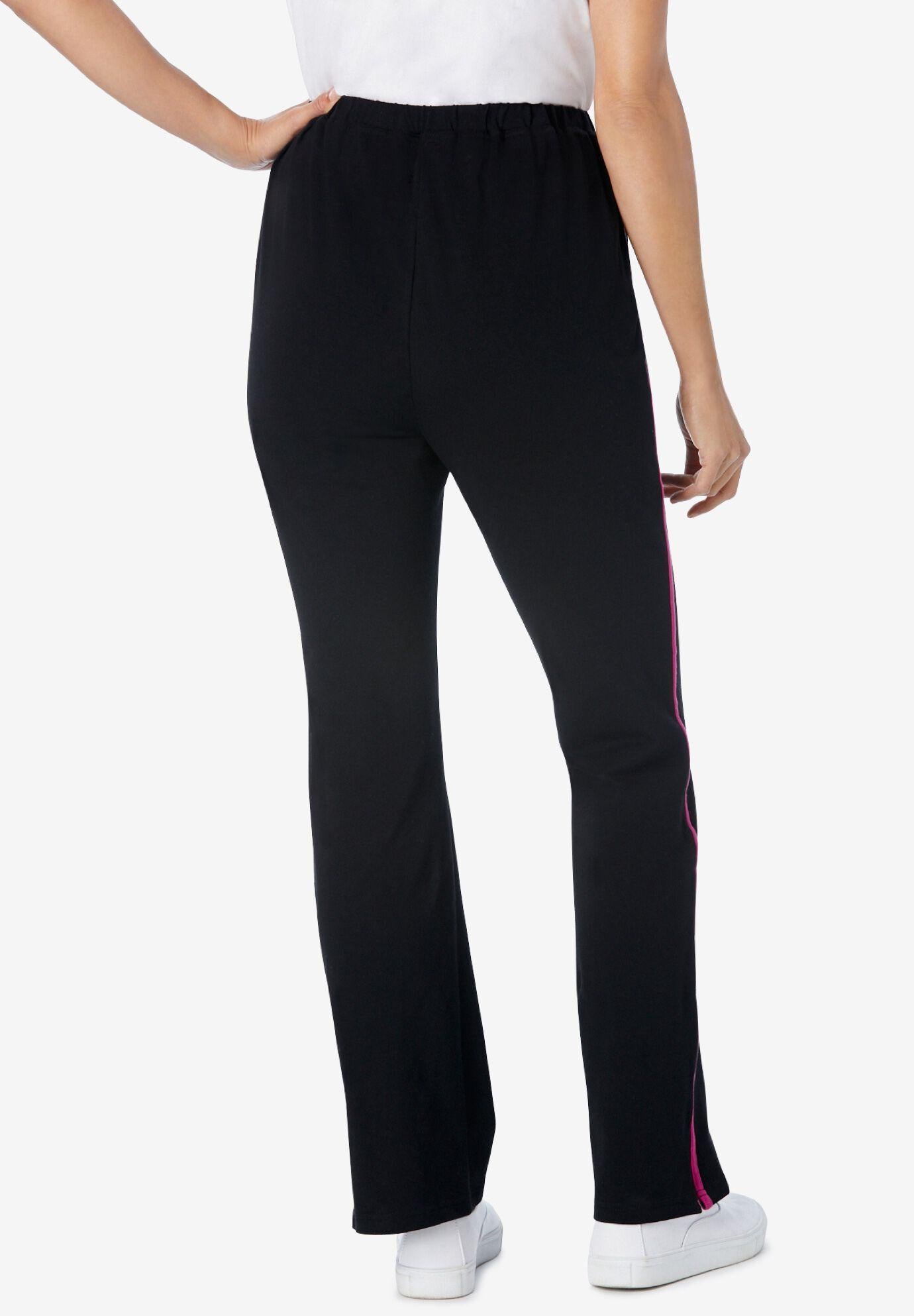 stretch cotton side-stripe bootcut pant