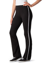 stretch cotton side-stripe bootcut pant