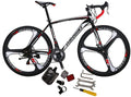 Eurobike XC550 Road Bike 21 Speed 49 cm Frame 700C K Wheels Road Bicycle Dual Disc Brake Bicycle Black White
