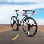 Eurobike XC550 Road Bike 21 Speed 49 cm Frame 700C K Wheels Road Bicycle Dual Disc Brake Bicycle Black White