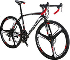 Eurobike XC550 Road Bike 21 Speed 49 cm Frame 700C K Wheels Road Bicycle Dual Disc Brake Bicycle Black White