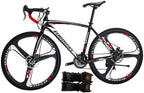 Eurobike XC550 Road Bike 21 Speed 49 cm Frame 700C K Wheels Road Bicycle Dual Disc Brake Bicycle Black White