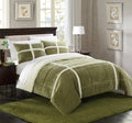 Chic Home Chiron 7-Piece Solid Comforter Set, King, Green