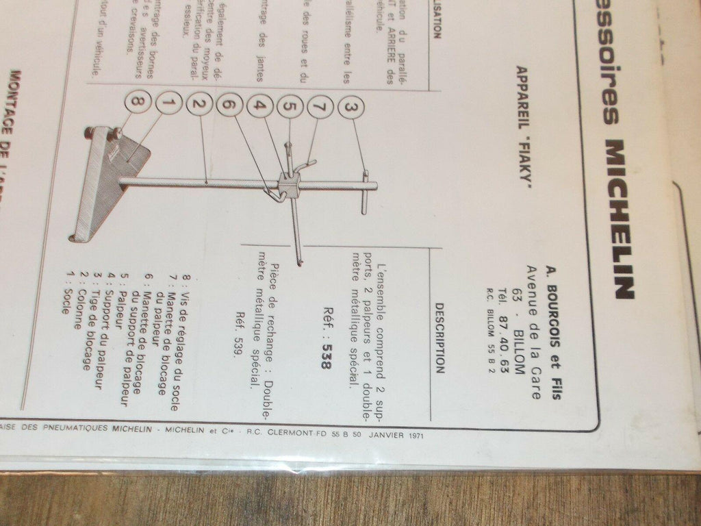 VTG 1971 portable  Wheel Alignment tool Car. truck,lartruck Michelin France