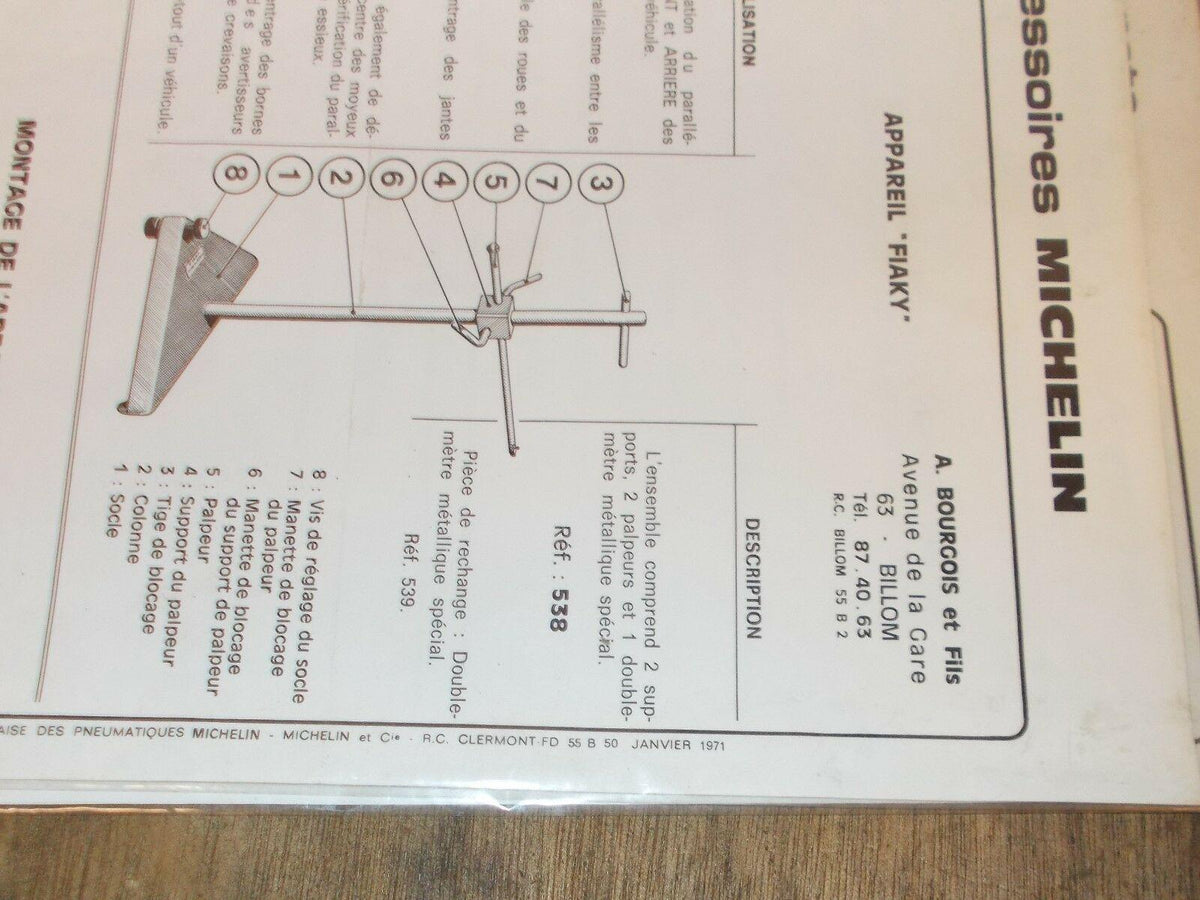 VTG 1971 portable  Wheel Alignment tool Car. truck,lartruck Michelin France