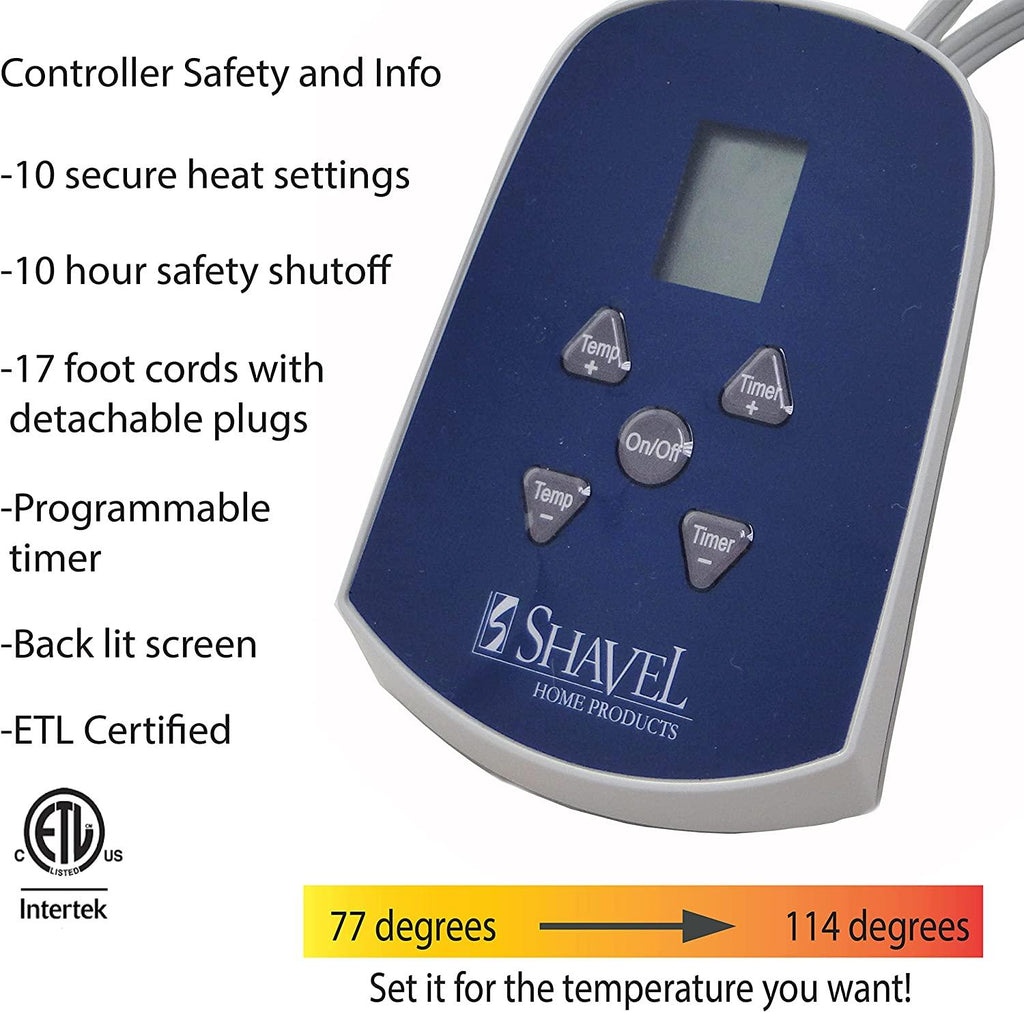 Twin-Size Heated Electric Blanket with Sherpa, Machine Wash &amp; Dry, Timer &amp; Safety Shutoff, 84Lx62W, Toile Sky Blue