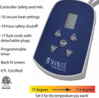 Twin-Size Heated Electric Blanket with Sherpa, Machine Wash &amp; Dry, Timer &amp; Safety Shutoff, 84Lx62W, Toile Sky Blue