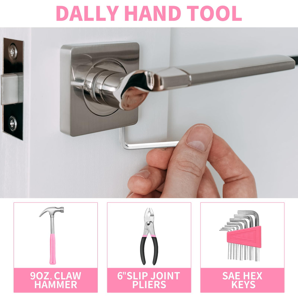 39-Piece Pink Household Tool Set for Women with StoraBox | All Purpose Hand Tool Kit, Small Tool Kit, for Home Garage, Office, ColleDorm, Daily DIY Repairs, Household Use