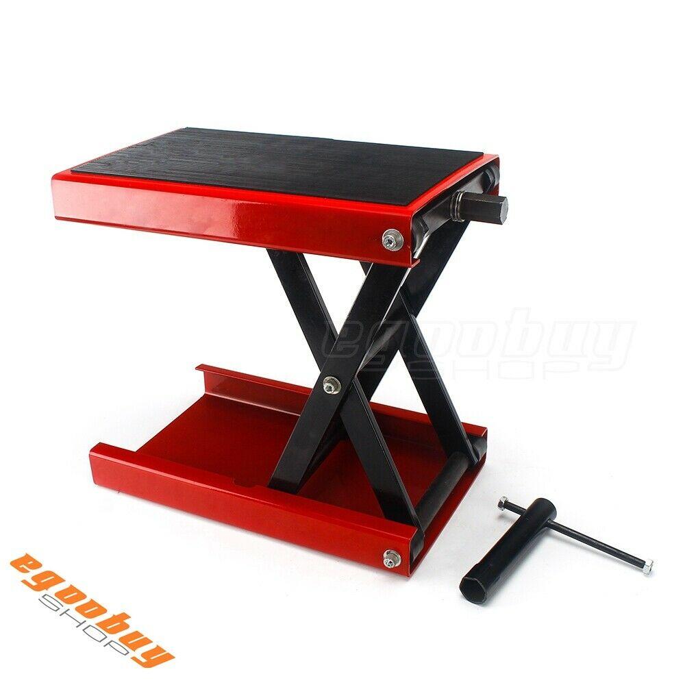 Wide Deck Scissor Lift Jack Crank Stand 1100 lbs Universal For Motorcycles ATVs