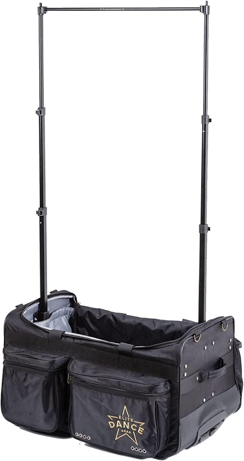 Professional Garment Duffel Bag for Dancer, 28 Inch Dance Bag with Garment Rack and Wheels for Competition, Collapsible, Water Resistant Premium Exterior Nylon Fabric