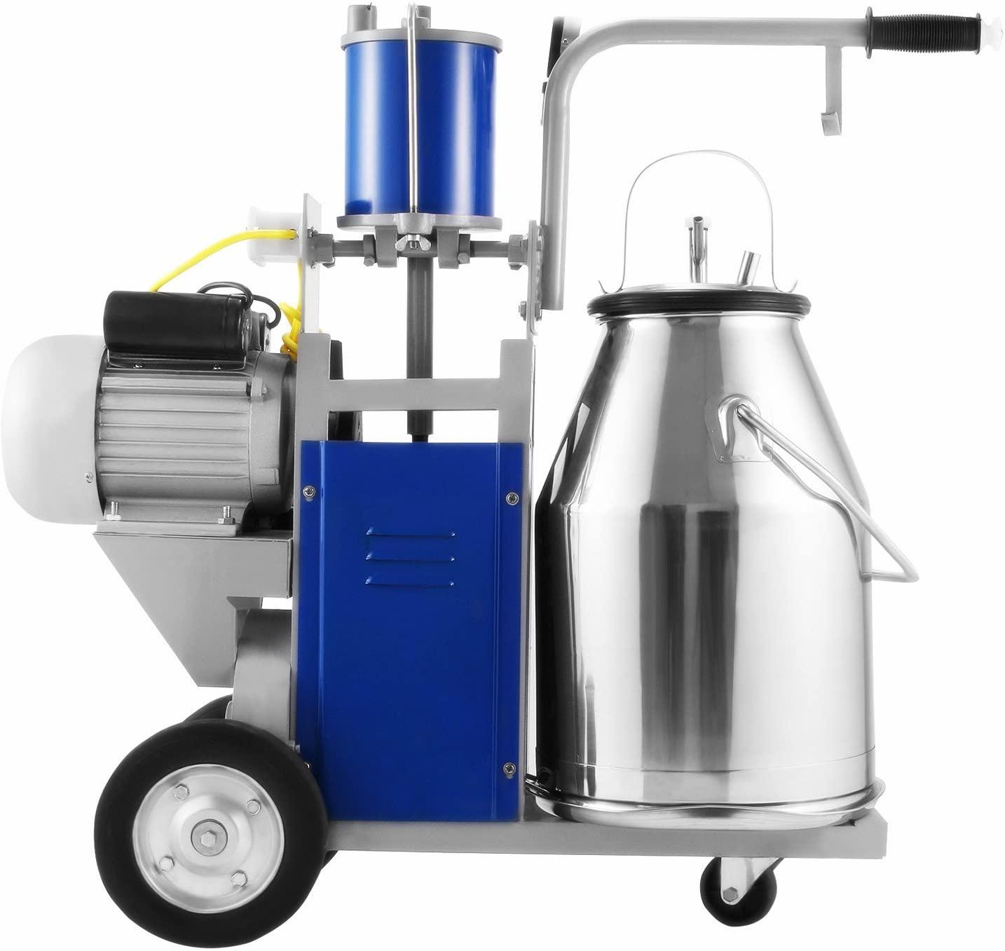 popsport electric milking machine 110v 1440 rpm portable milking machine with 25l 304 stainless steel bucket milking machine only for farm cows (milking machine)