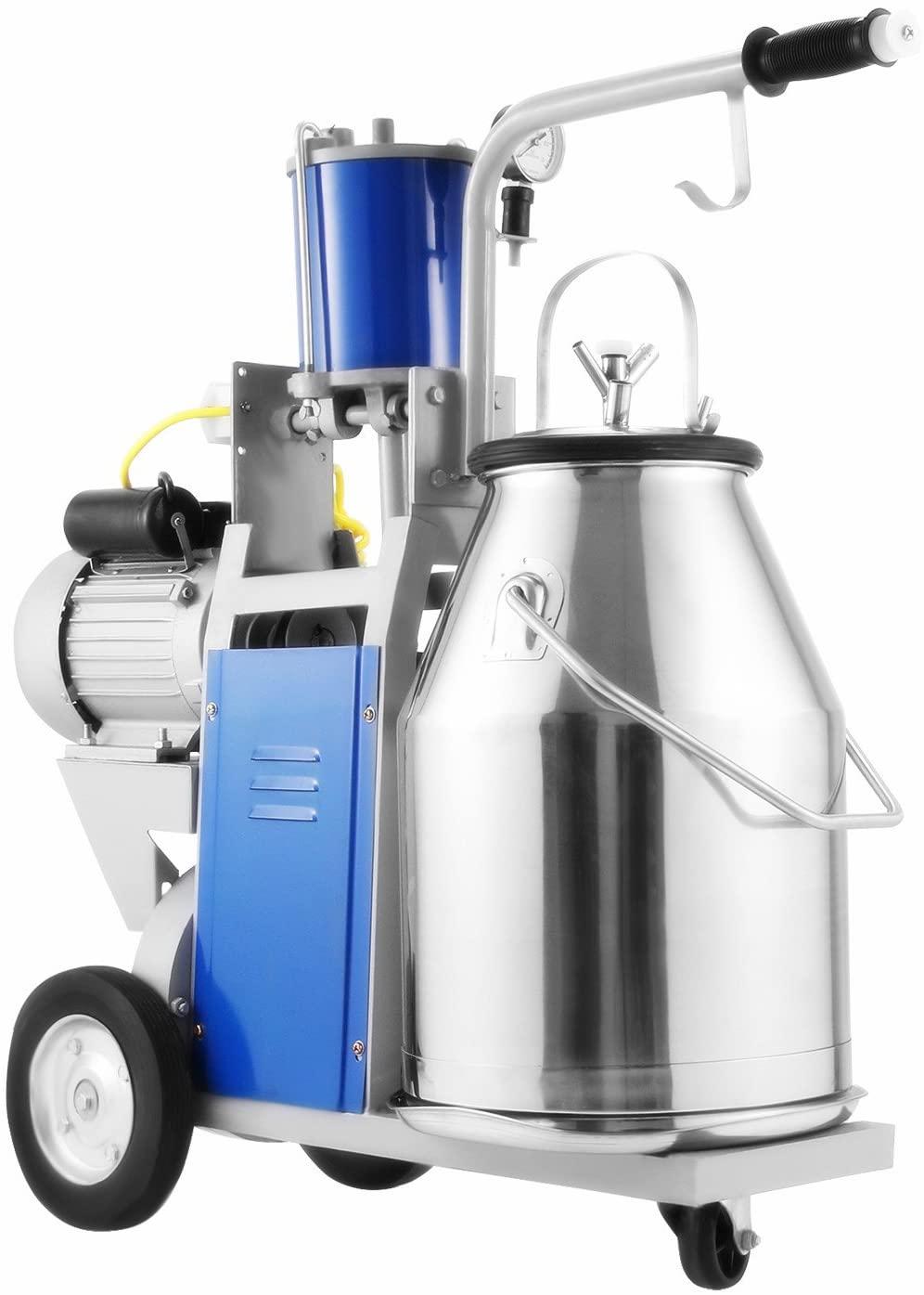 popsport electric milking machine 110v 1440 rpm portable milking machine with 25l 304 stainless steel bucket milking machine only for farm cows (milking machine)