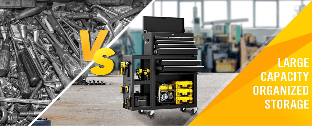8 Drawer Tool Chest with Wheels, Exclusive 3-In-1 Tool Box Combo with Removable 4-Tire Utility Cart, LocMechanic Tool Cart with Liner for Warehouse, Workshop, 35”W x 13”D x 43”H -2026 Upgrade