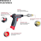 express gas powered pistol grip dehorning kit for calves, lambs, kid goats. portable, lightweight, easy-to-operate. reaches working temps in less than 70 sec. operate continuously for 2hrs at 1100ºf