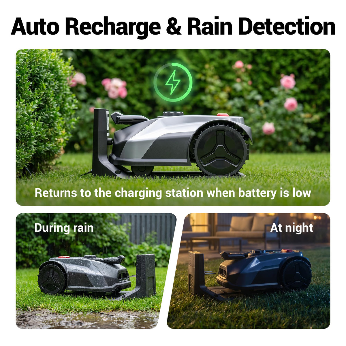 Robotic Lawn Mower S7 with App Control, No Boundary Wire, Auto-Charging, Robot Lawn Mower with Obstacle Avoidance and Brushless Motor for Lawns Up to 1/4 Acre, 7.1" Cutting Width
