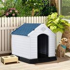 PETSJOY Dog House Waterproof Puppy Kennel Plastic Pet Dog Shelter for Indoor Outdoor Use