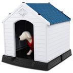 PETSJOY Dog House Waterproof Puppy Kennel Plastic Pet Dog Shelter for Indoor Outdoor Use