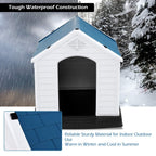 PETSJOY Dog House Waterproof Puppy Kennel Plastic Pet Dog Shelter for Indoor Outdoor Use