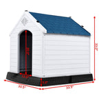 PETSJOY Dog House Waterproof Puppy Kennel Plastic Pet Dog Shelter for Indoor Outdoor Use