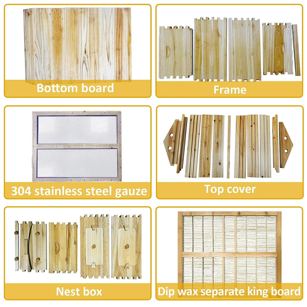 auto flow bee hive,beehive boxes with 7 pcs auto beehive frame,wooden beekeeping house,food grade bpa free(beehive frame+wooden box)