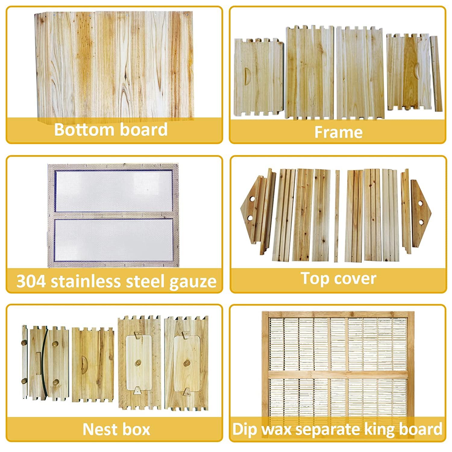 auto flow bee hive,beehive boxes with 7 pcs auto beehive frame,wooden beekeeping house,food grade bpa free(beehive frame+wooden box)