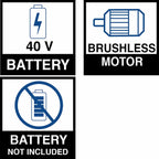 Lawn Mower Push Cordless Electric 40-V Max Brushless 20in (Battery Not Included)