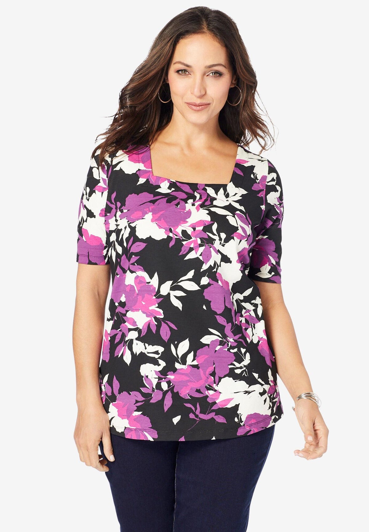 square neck tee