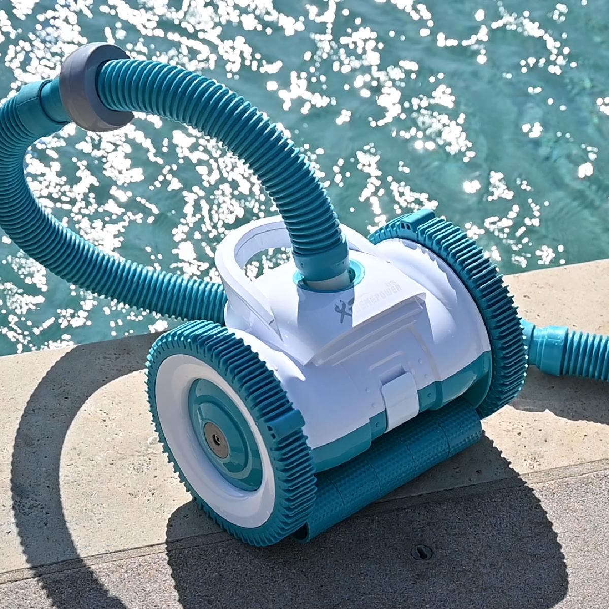xtremepowerus automatic suction side swimming pool cleaners wall climbing function for inground pool with hose set