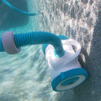 xtremepowerus suction side swimming pool automatic cleaners wall climbing for inground pool with hose set, white/mint