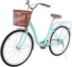 26 Inch Women's Cruiser Bike,Classic Bicycle Retro Bicycle Beach Cruiser Bicycle Retro Bicycle (Women's Bike,Lady, Green)