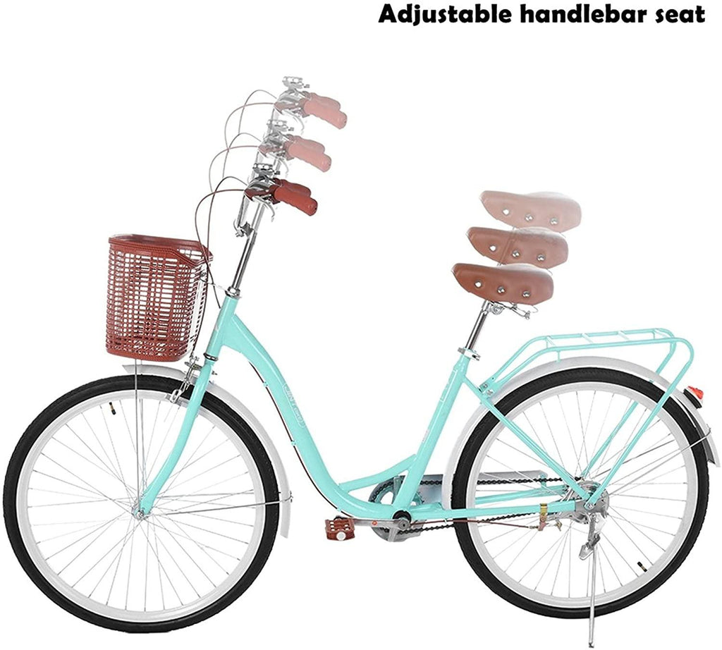 26 Inch Women's Cruiser Bike,Classic Bicycle Retro Bicycle Beach Cruiser Bicycle Retro Bicycle (Women's Bike,Lady, Green)