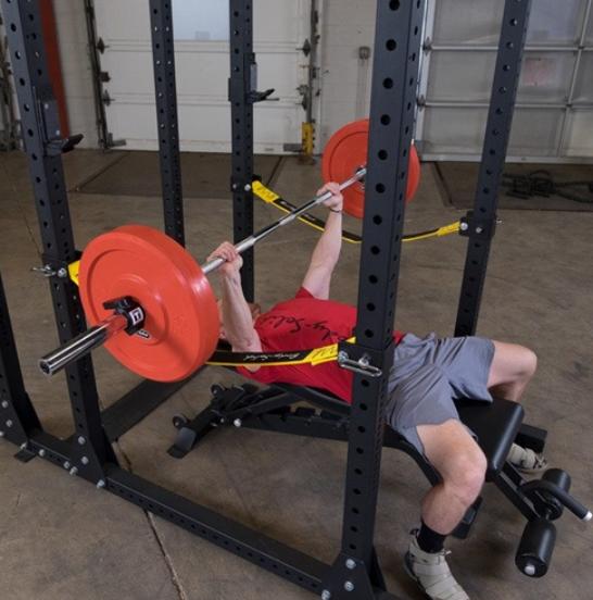 Body-Solid SPR1000SSP2 Commercial Power Rack w/Power Rack Strap Safeties + Adjustable Bench (New)
