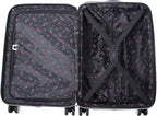 er Luggage Collection - Expandable 3 Piece Hardside Lightweight Spinner Suitcase Set - Travel Set includes 20-Inch Carry On, 26 inch and 30-Inch Checked Suitcase (Stripe Roses)