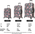 er Luggage Collection - Expandable 3 Piece Hardside Lightweight Spinner Suitcase Set - Travel Set includes 20-Inch Carry On, 26 inch and 30-Inch Checked Suitcase (Stripe Roses)
