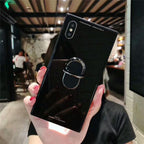 Phone Case - Tempered Glass Square Fashion Classic Phone Case for iPhone X