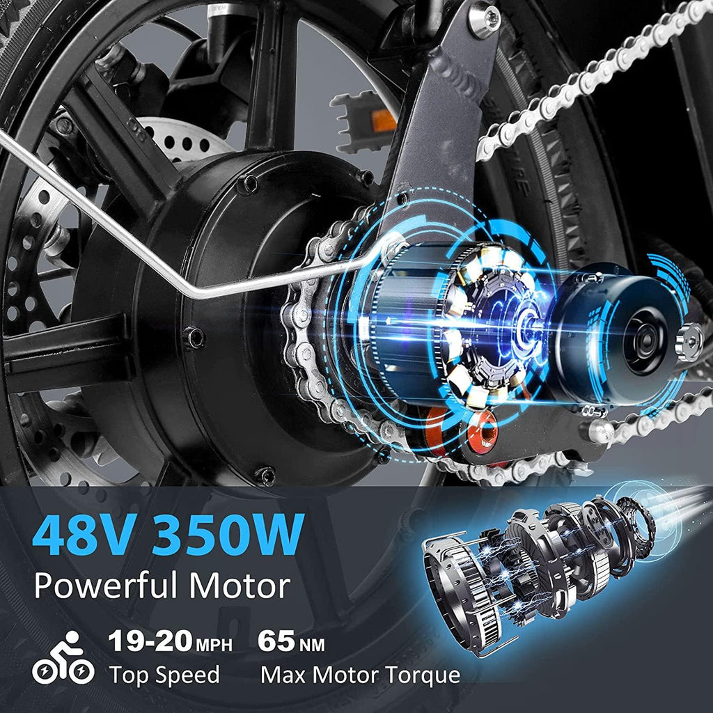 Vivi Z8 Folding Electric Bicycle Ebike, Small Electric Bike for Adults, 20Mph with 48V 20Ah Removable Lithium-Ion Battery Electric Commuter Bicycle, 350W Motor and UP to 60 Miles