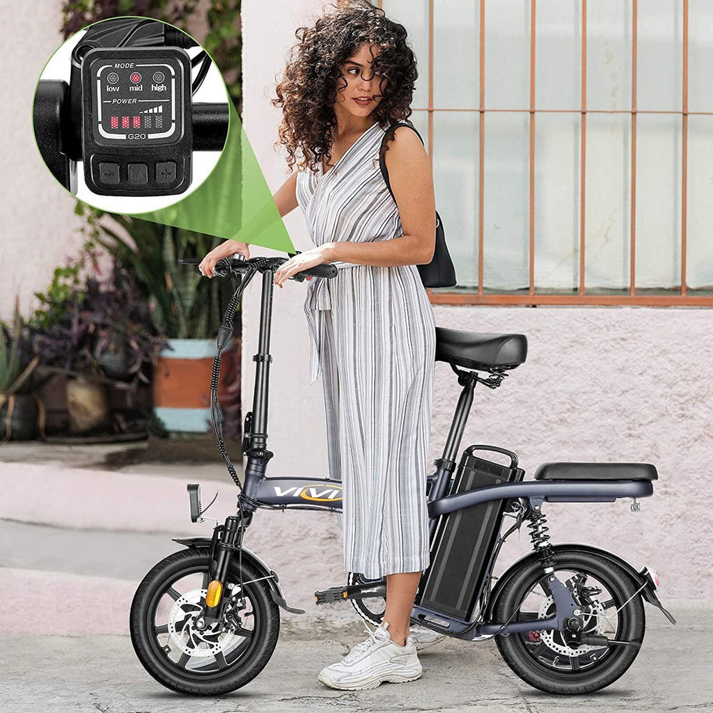 Vivi Z8 Folding Electric Bicycle Ebike, Small Electric Bike for Adults, 20Mph with 48V 20Ah Removable Lithium-Ion Battery Electric Commuter Bicycle, 350W Motor and UP to 60 Miles