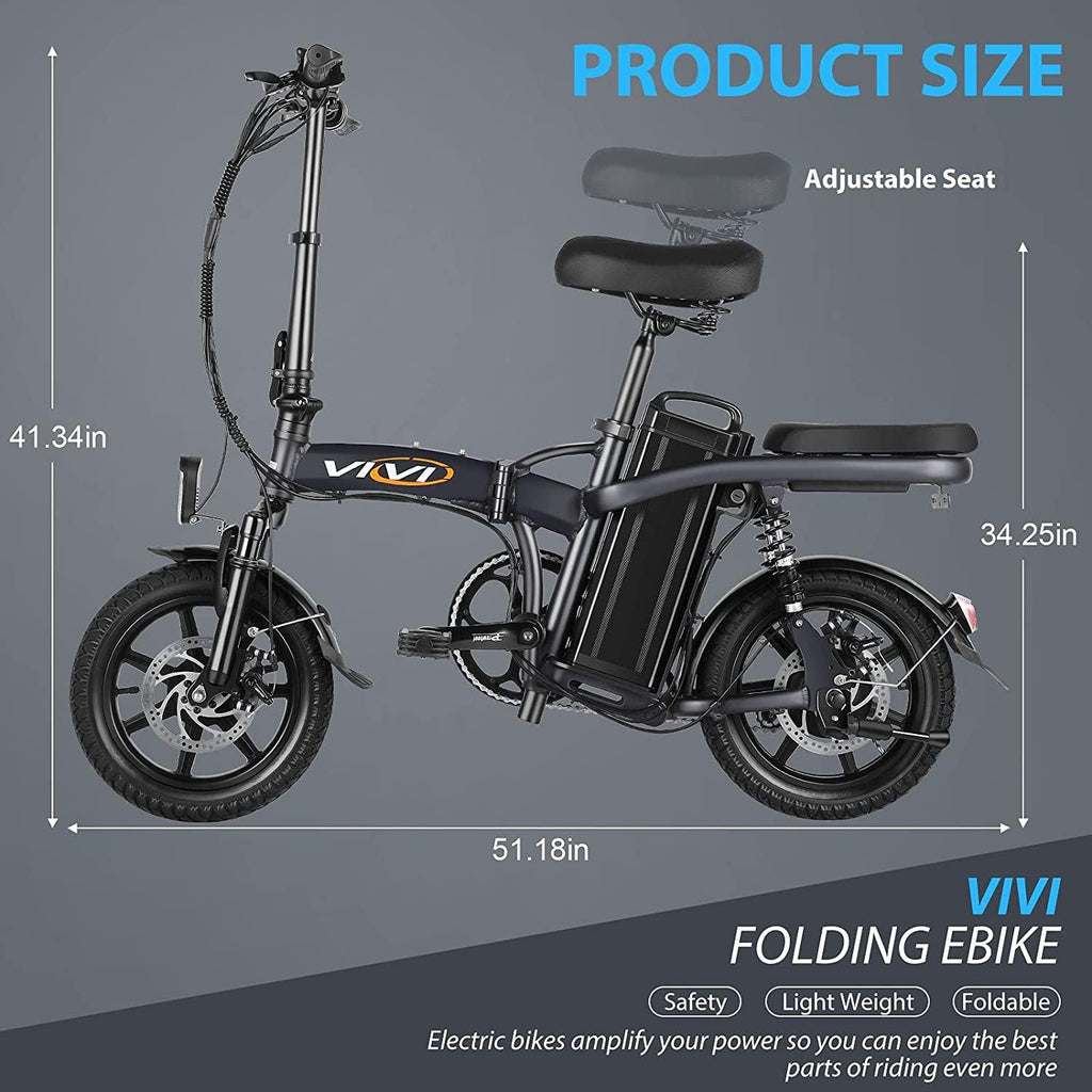 Vivi Z8 Folding Electric Bicycle Ebike, Small Electric Bike for Adults, 20Mph with 48V 20Ah Removable Lithium-Ion Battery Electric Commuter Bicycle, 350W Motor and UP to 60 Miles