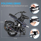 Vivi Z8 Folding Electric Bicycle Ebike, Small Electric Bike for Adults, 20Mph with 48V 20Ah Removable Lithium-Ion Battery Electric Commuter Bicycle, 350W Motor and UP to 60 Miles