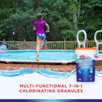 hth mineral brilliance chlorinating 7-in-1 granules for pools, 50 lbs