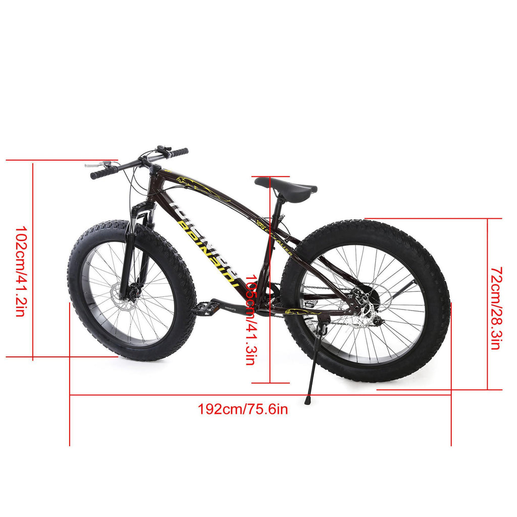 FITOOM Men's Fat Tire Bike, 26-inch wheels, 21 speeds, Black