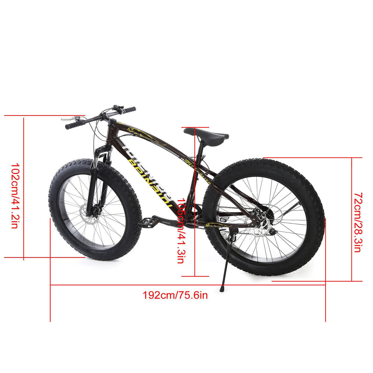 FITOOM Men's Fat Tire Bike, 26-inch wheels, 21 speeds, Black