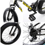 FITOOM Men's Fat Tire Bike, 26-inch wheels, 21 speeds, Black
