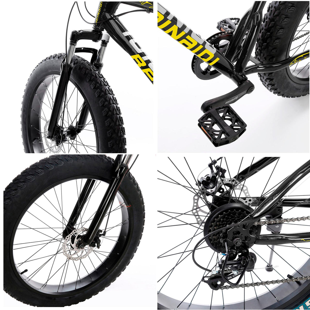 FITOOM Men's Fat Tire Bike, 26-inch wheels, 21 speeds, Black